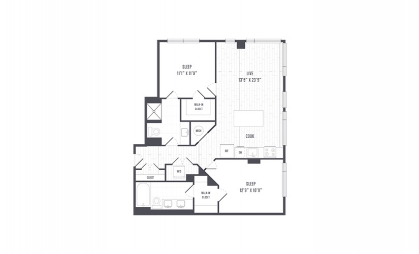 The Lindley Floor Plans Two Bedroom Apartment