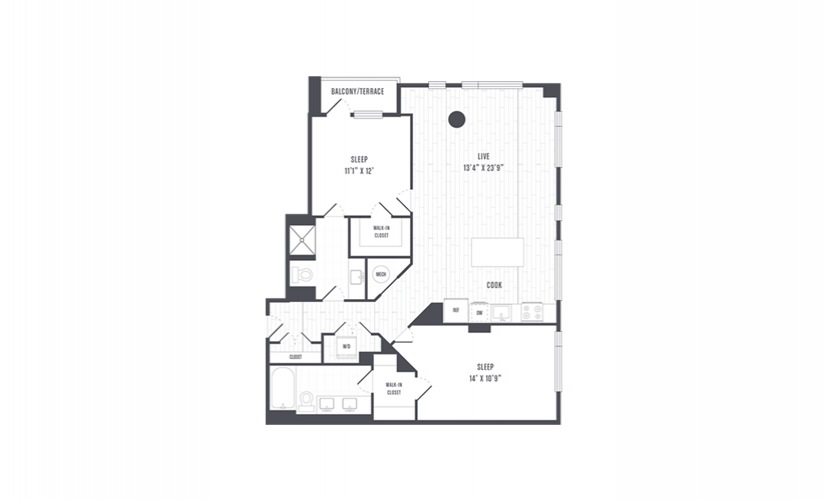 The Lindley Floor Plans Two Bedroom Apartment With Balcony