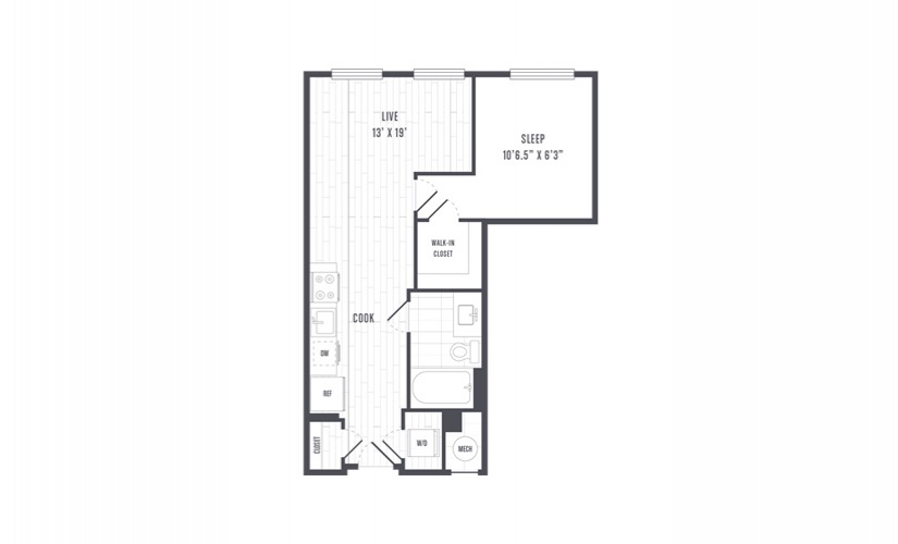 The Lindley Floor Plans One Bedroom Apartment