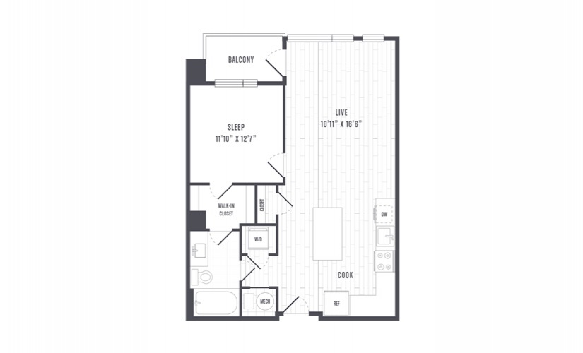 The Lindley Floor Plans One Bedroom With Balcony