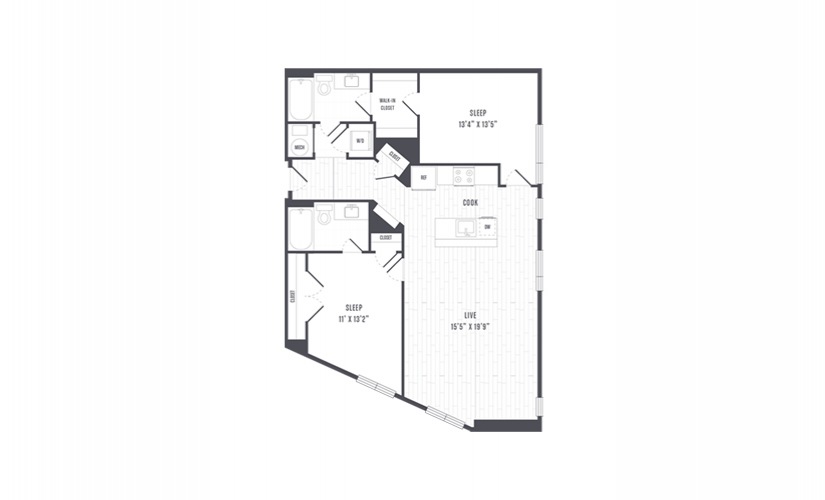 The Lindley Floor Plans Two Bedroom Apartment
