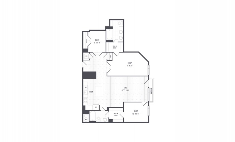 The Lindley Floor Plans Two Bedroom Apartment