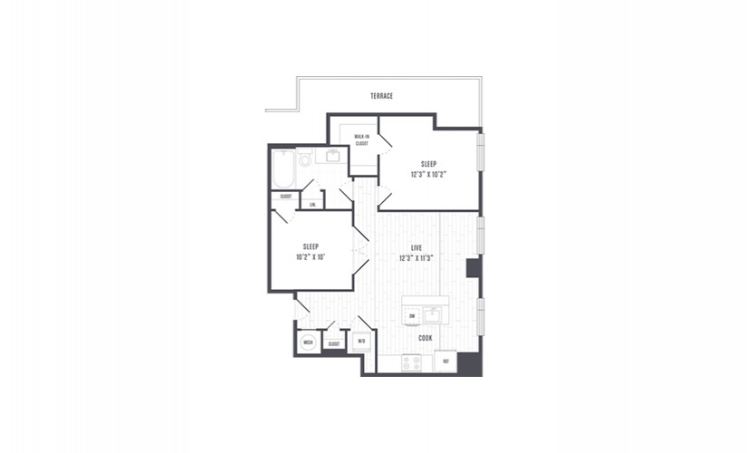 The Lindley Floor Plans Two Bedroom Apartment With Terrace