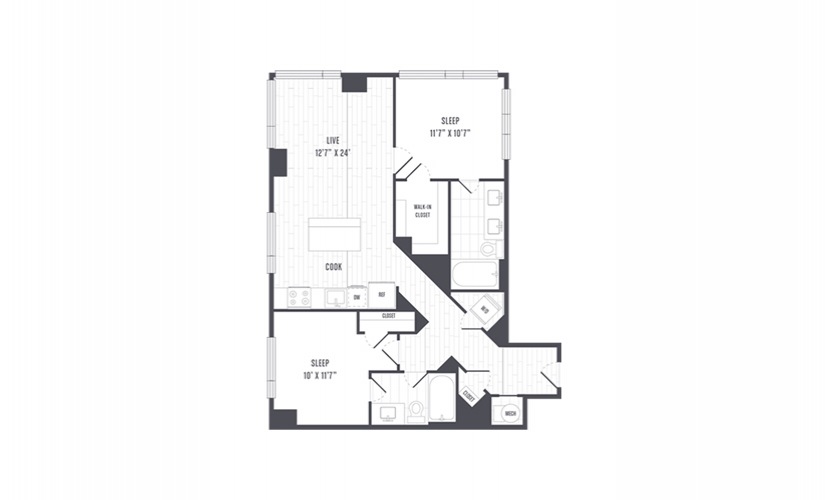 The Lindley Floor Plans Two Bedroom Apartment