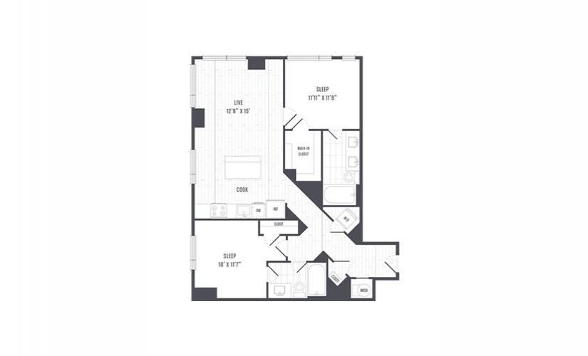 The Lindley Floor Plans Two Bedroom Apartment