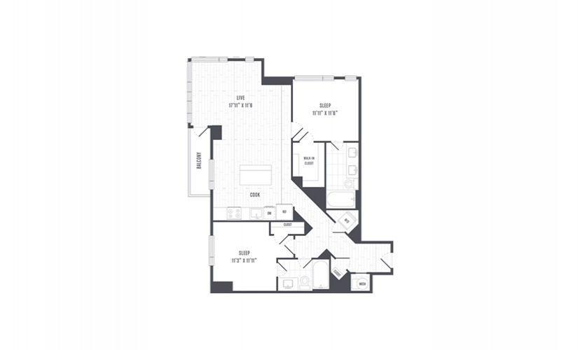 The Lindley Floor Plans Two Bedroom Apartment With Balcony