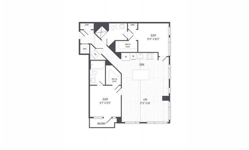 The Lindley Floor Plans Two Bedroom Apartment